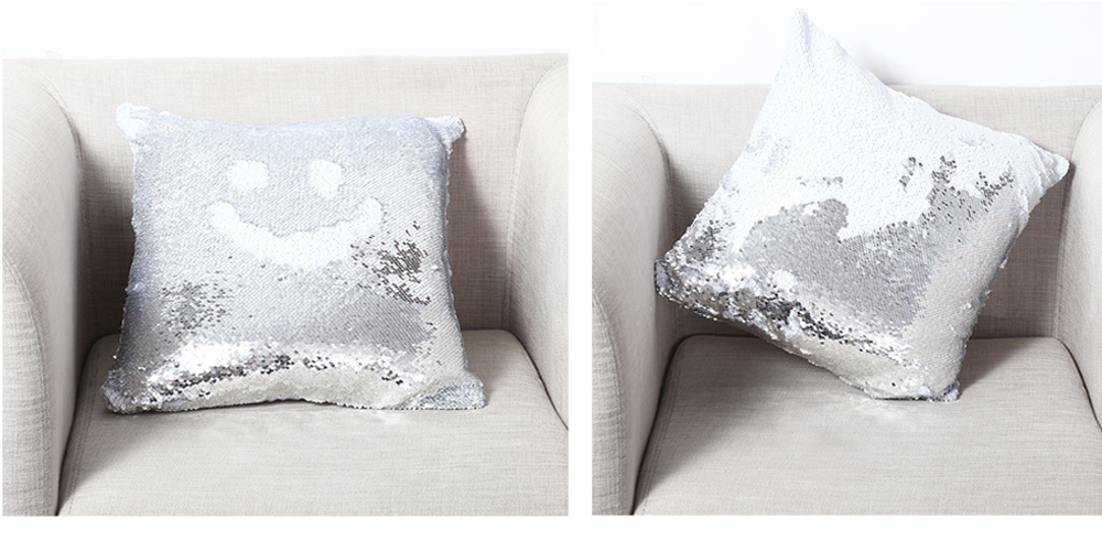 40 x 40cm DIY Two Tone Glitter Sequins Throw Pillow Decorative Cushion Cover 40 x 40cm DIY Two Tone Glitter Sequins Throw Pillow Decorative Cushion Cover