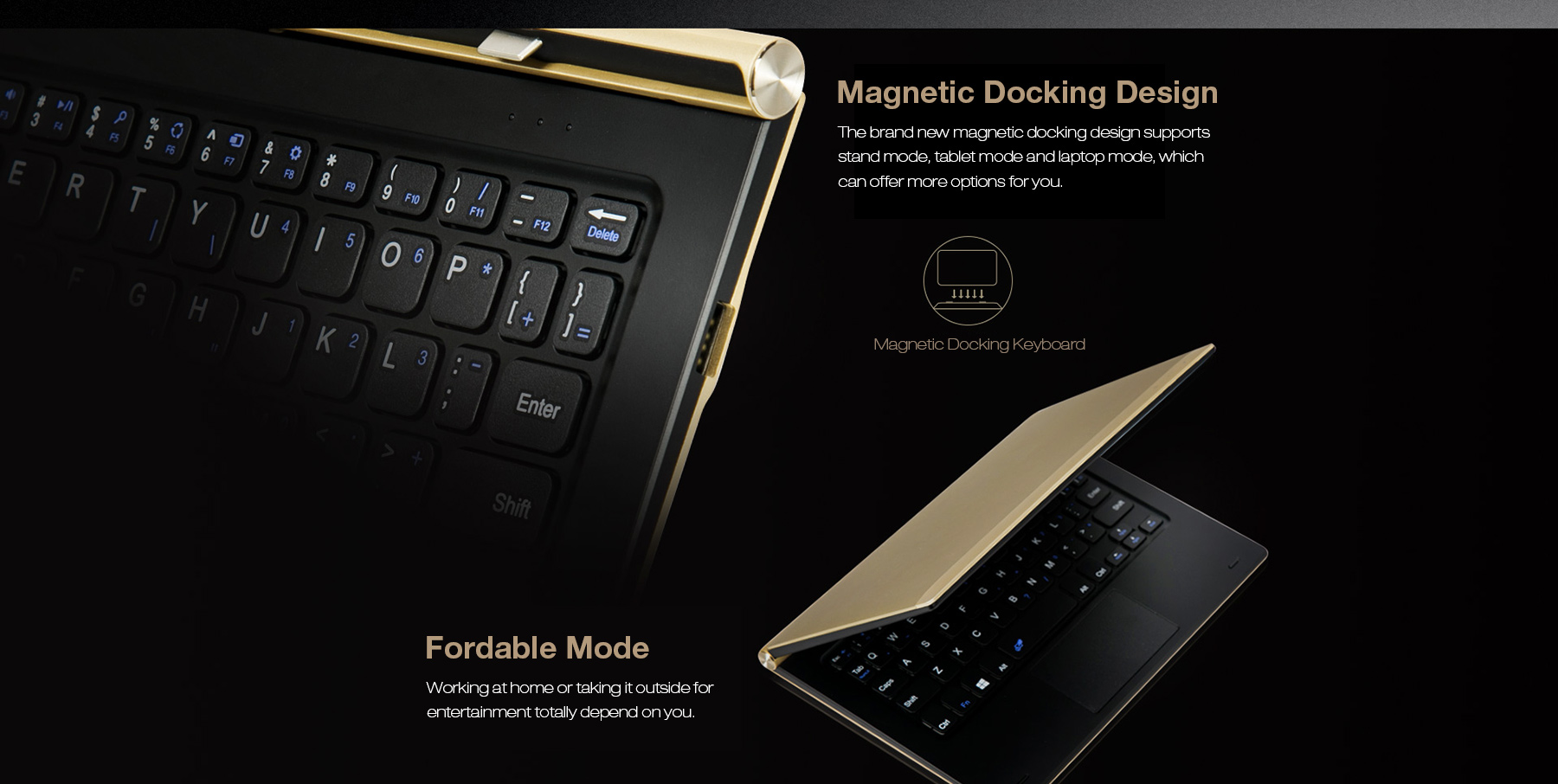 Original Onda 20P Obook 20 Plus Keyboard with Magnetic Docking Pogo Pin