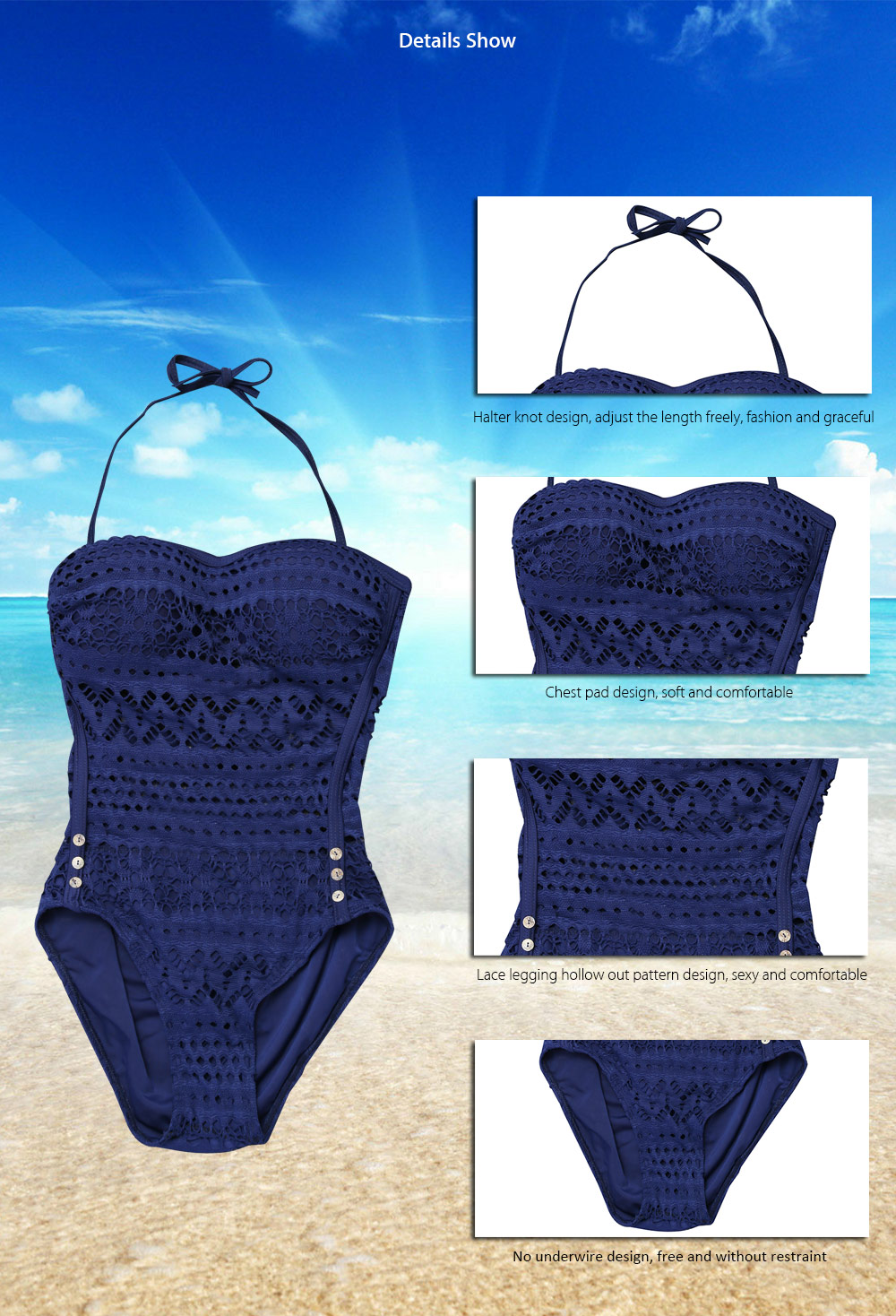 Women Lace Mesh Legging Hollow Out Bikini Swimming Suit