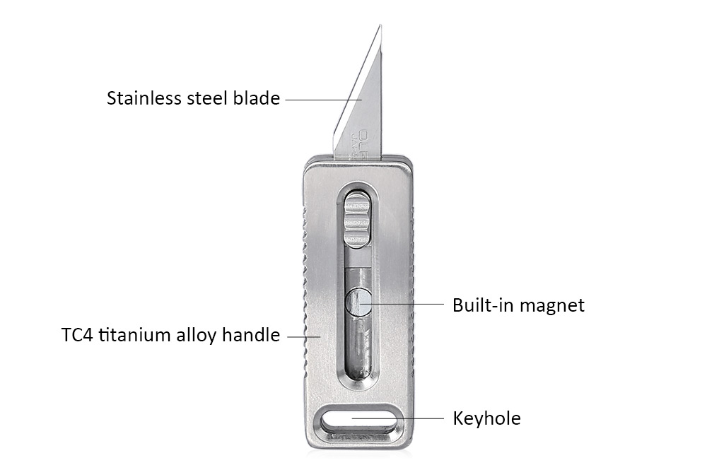 EDCGEAR Outdoor Mini Titanium Alloy Utility Retractable Razor Sharp Cutter Pocket Knife EDCGEAR Outdoor Mini Titanium Alloy Utility Retractable Razor Sharp Cutter Pocket Knife
