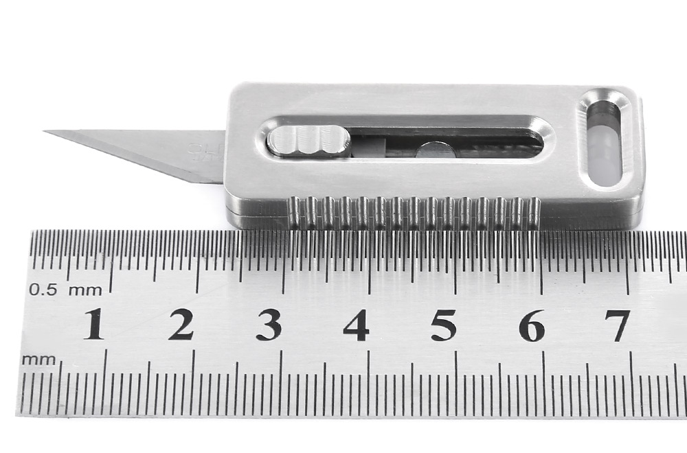 EDCGEAR Outdoor Mini Titanium Alloy Utility Retractable Razor Sharp Cutter Pocket Knife EDCGEAR Outdoor Mini Titanium Alloy Utility Retractable Razor Sharp Cutter Pocket Knife