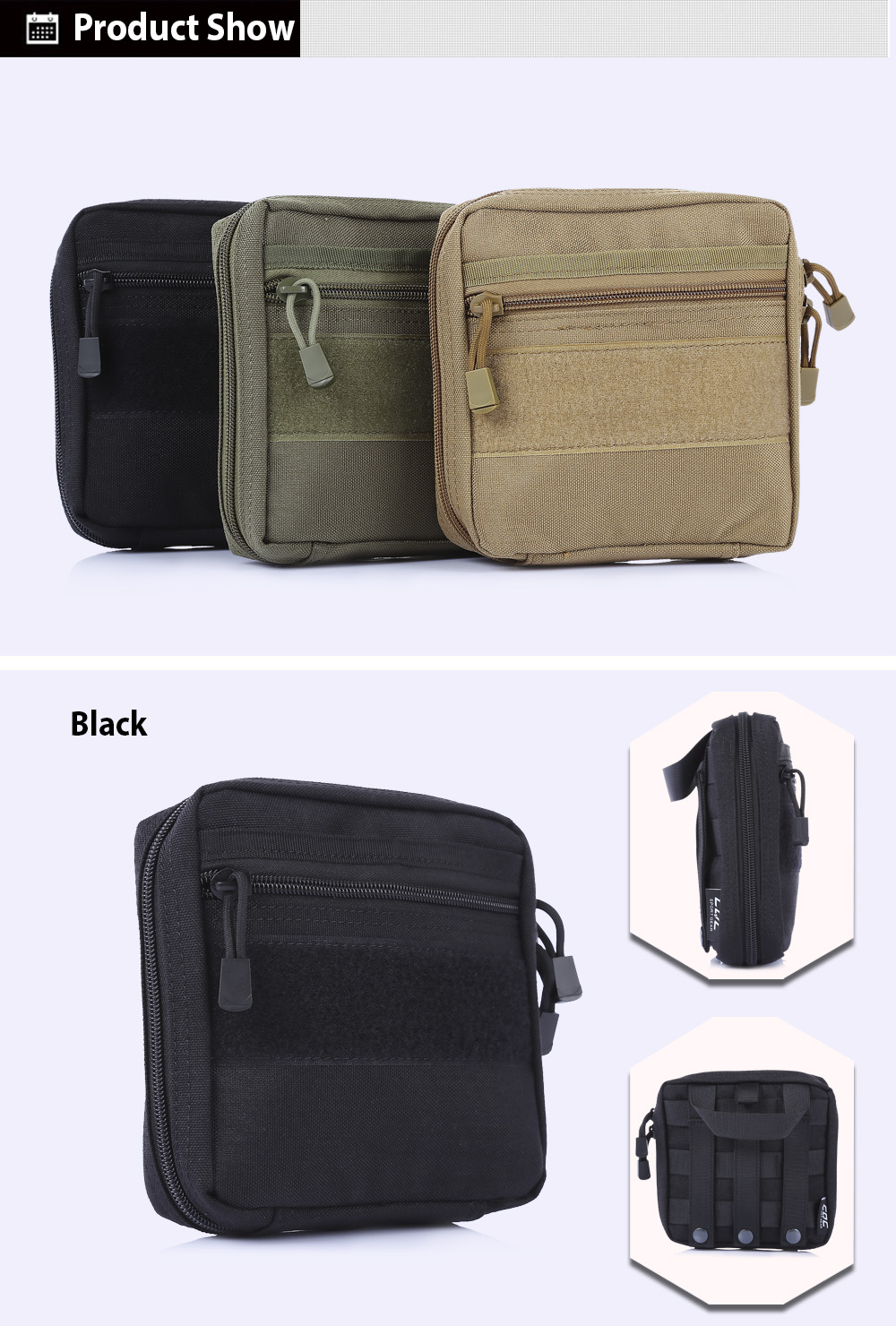 FREEKNIGHT Z400 Portable Outdoor Molle Bag Waterproof Military Nylon Sling Phone Pouch Case