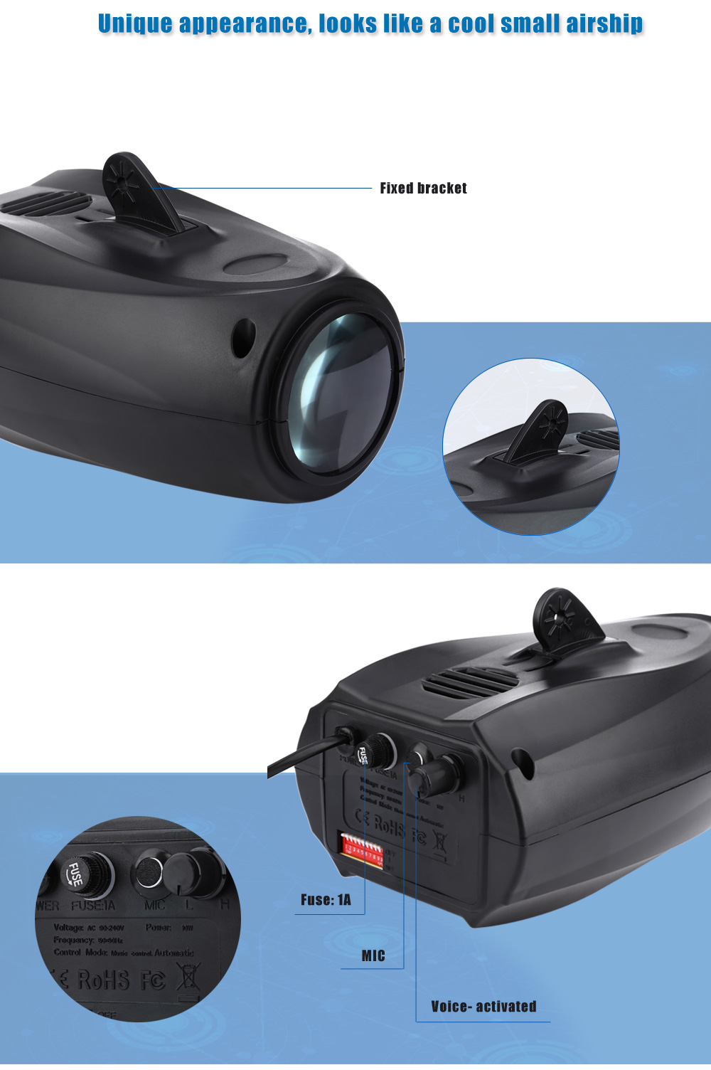 AC 90 - 240V 10W 64 LEDs RGBW Pattern Stage Light Auto Voice-activated Projector Lighting for DJ Party Wedding Club AC 90 - 240V 10W 64 LEDs RGBW Pattern Stage Light Auto Voice-activated Projector Lighting for DJ Party Wedding Club