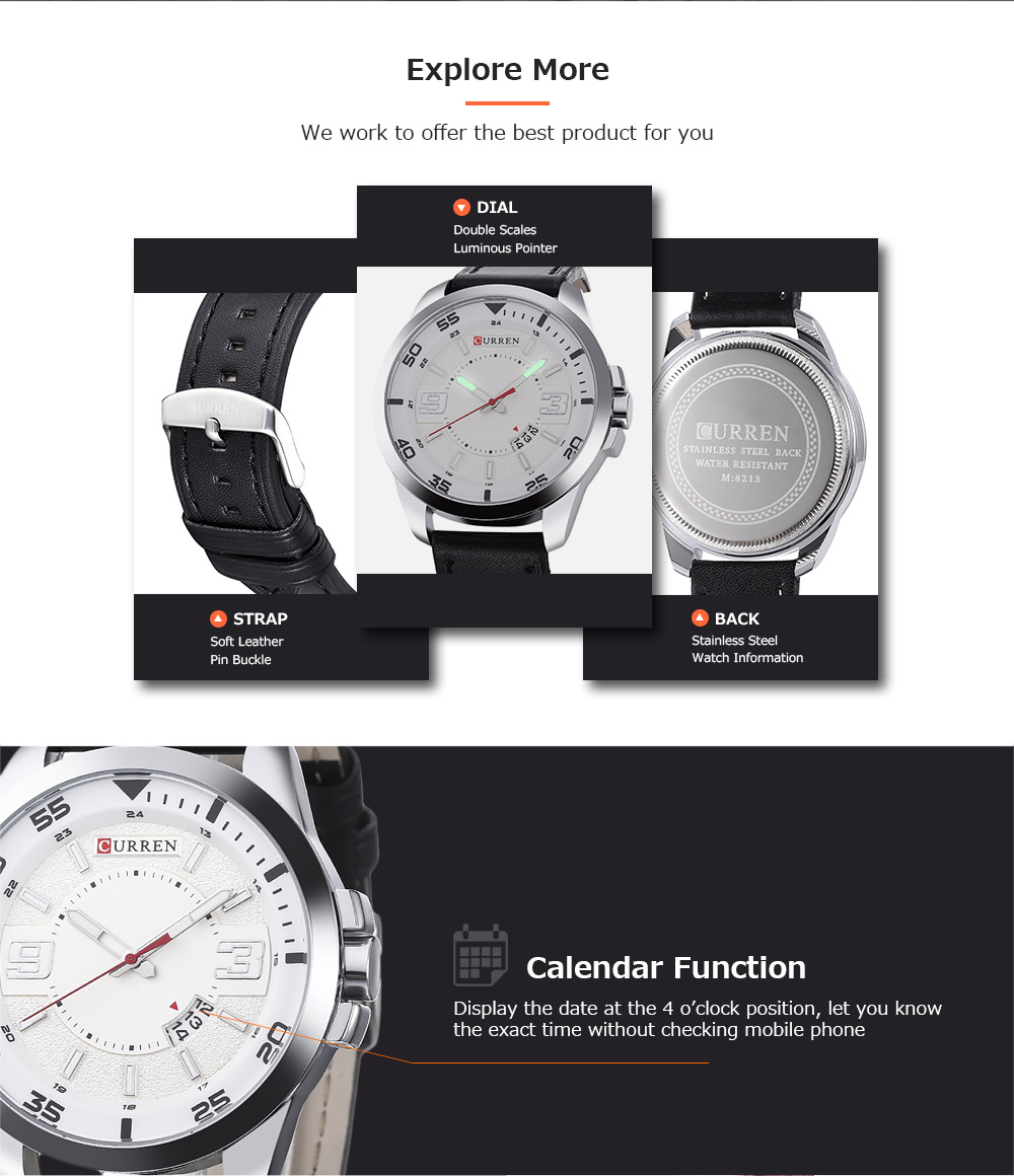 CURREN 8213 Casual Male Quartz Watch Hollow-out Pointer Wristband CURREN 8213 Casual Male Quartz Watch Hollow-out Pointer Wristband