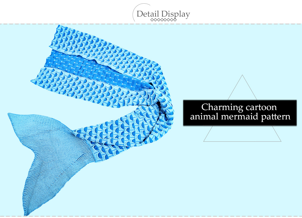 Sweet Mermaid Shape Geometric Design Small Pocket Pattern Blanket