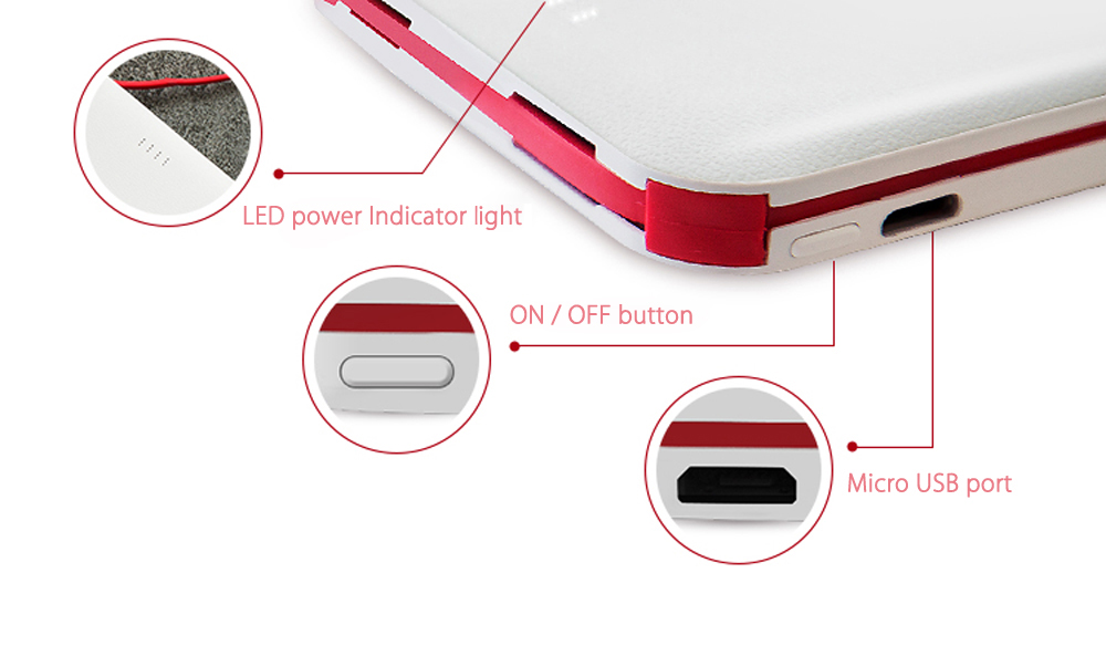 CUBE UMCUBE M101 10000mAh Power Bank Built-in Micro USB Cable 8 Pin Connector