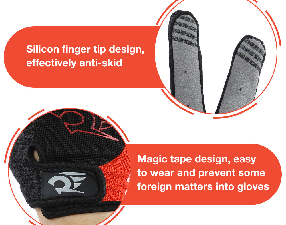 Robesbon Paired Sport Motocross Mountain Bike Bicycle MTB Cycling Full Finger Gloves for Men Women