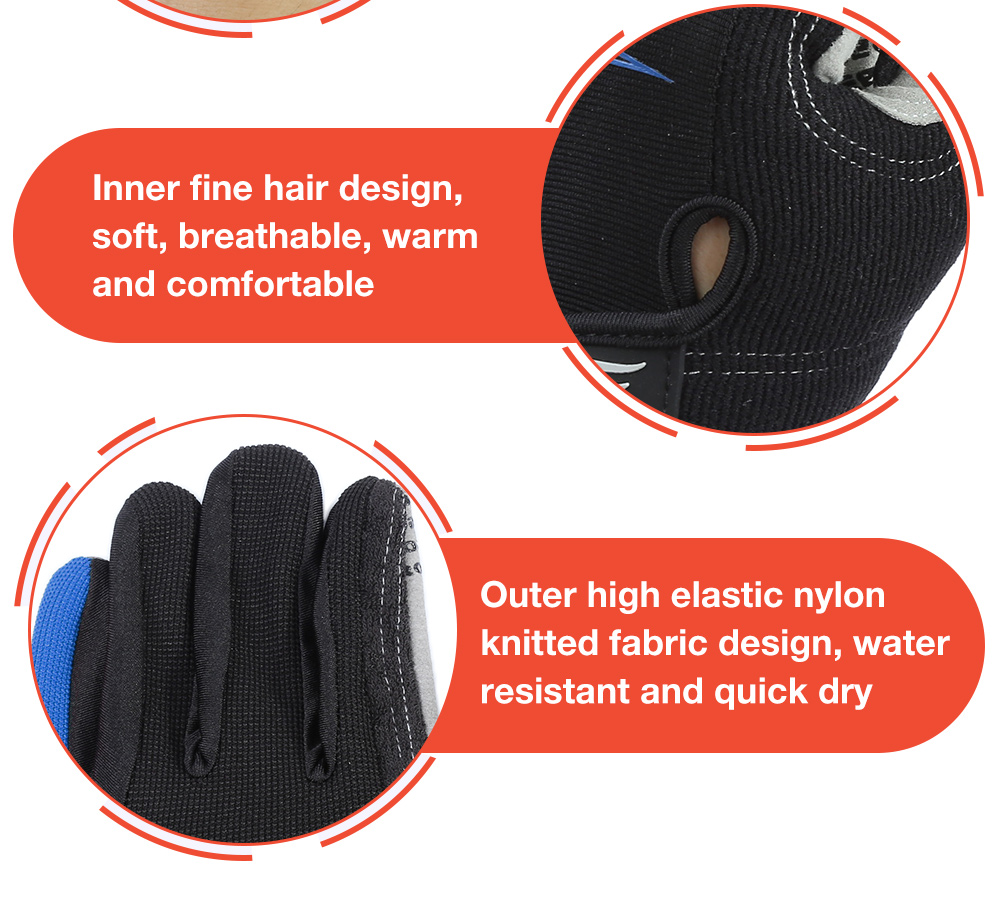 Robesbon Paired Sport Motocross Mountain Bike Bicycle MTB Cycling Full Finger Gloves for Men Women