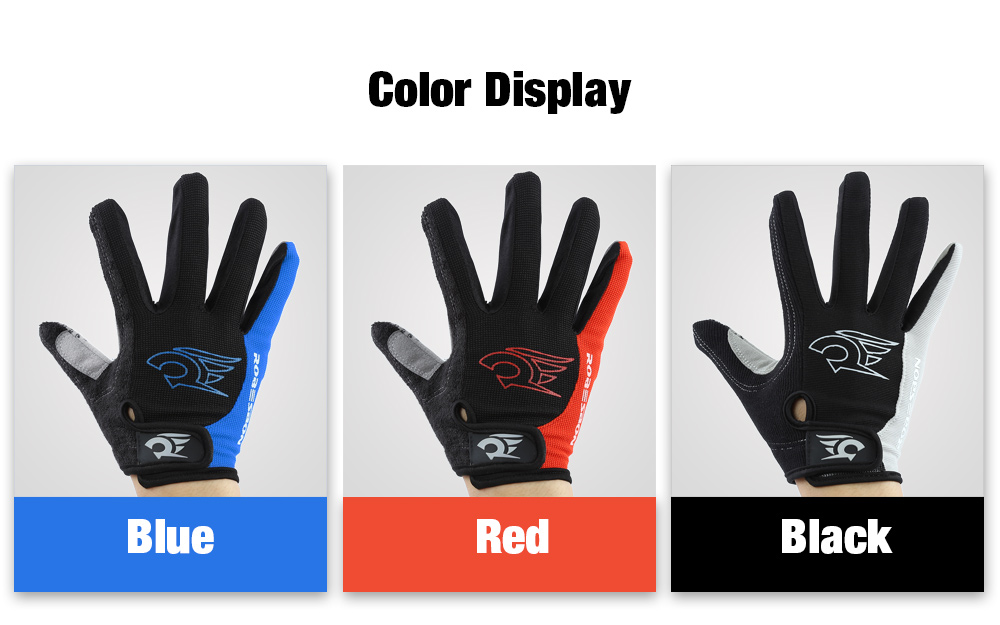 Robesbon Paired Sport Motocross Mountain Bike Bicycle MTB Cycling Full Finger Gloves for Men Women