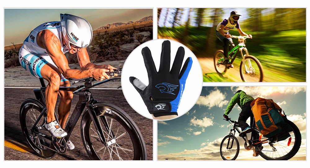Robesbon Paired Sport Motocross Mountain Bike Bicycle MTB Cycling Full Finger Gloves for Men Women