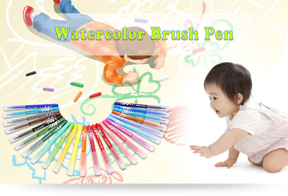 Maped Universal Bright Colorful Watercolor Brush Pen Water Based Marker with 24 Colors Maped Universal Bright Colorful Watercolor Brush Pen Water Based Marker with 24 Colors