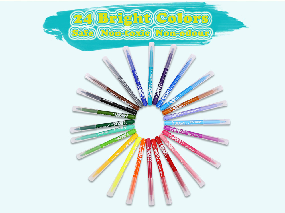 Maped Universal Bright Colorful Watercolor Brush Pen Water Based Marker with 24 Colors Maped Universal Bright Colorful Watercolor Brush Pen Water Based Marker with 24 Colors