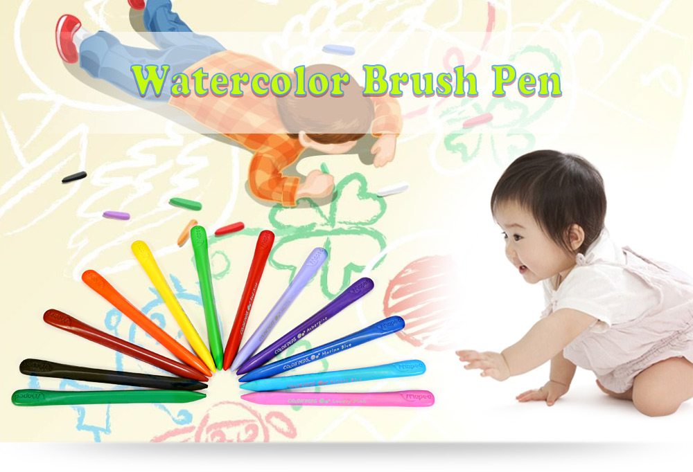Maped Universal Bright Colorful Bar Plastic Crayon with 12 Colors Maped Universal Bright Colorful Bar Plastic Crayon with 12 Colors