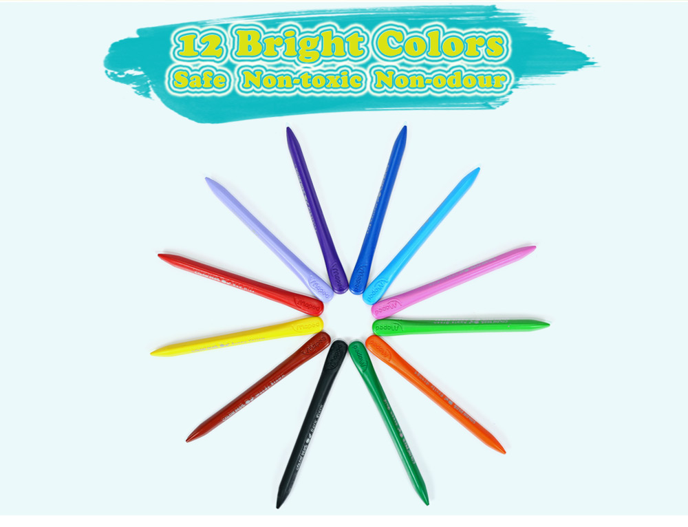 Maped Universal Bright Colorful Bar Plastic Crayon with 12 Colors Maped Universal Bright Colorful Bar Plastic Crayon with 12 Colors