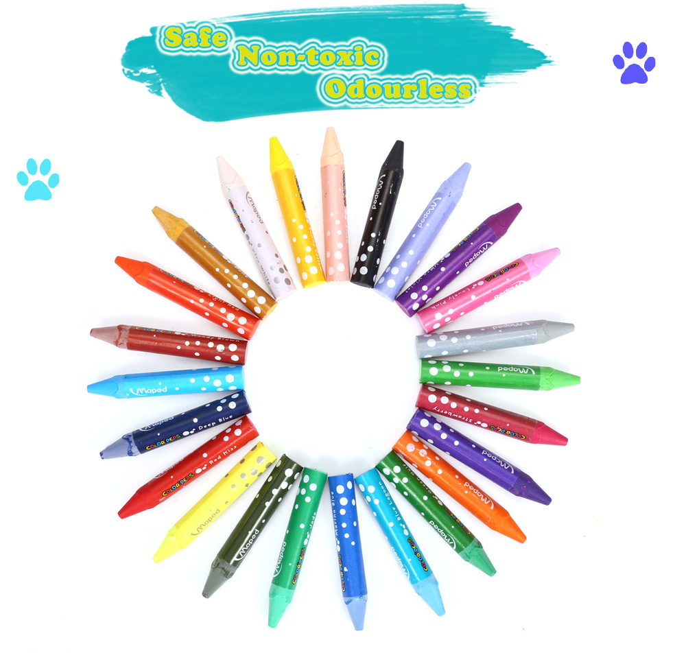 Maped 24 Colors Water Washing Colorful Triangular Rod Oil Painting Stick for Children Maped 24 Colors Water Washing Colorful Triangular Rod Oil Painting Stick for Children