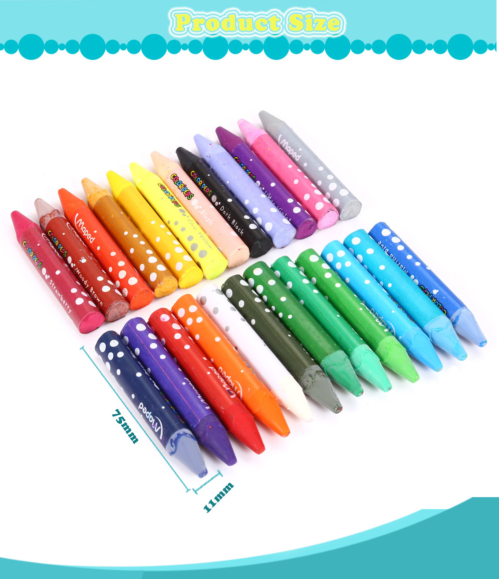 Maped 24 Colors Water Washing Colorful Triangular Rod Oil Painting Stick for Children Maped 24 Colors Water Washing Colorful Triangular Rod Oil Painting Stick for Children