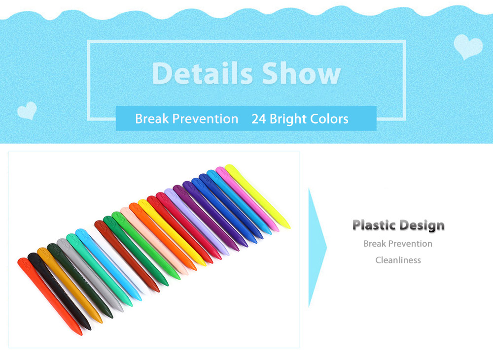 Maped Universal Bright Colorful Bar Plastic Crayon with 24 Colors Maped Universal Bright Colorful Bar Plastic Crayon with 24 Colors