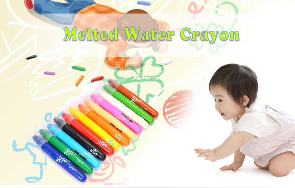 Maped Universal Bright Colorful Bar Water Solubility Crayon with 12 Colors Maped Universal Bright Colorful Bar Water Solubility Crayon with 12 Colors