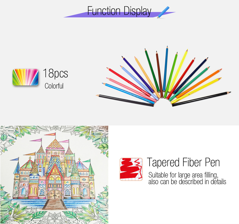 Maped 18 Colors Triangle Rod Wooden Colored Pencil for Kids Maped 18 Colors Triangle Rod Wooden Colored Pencil for Kids