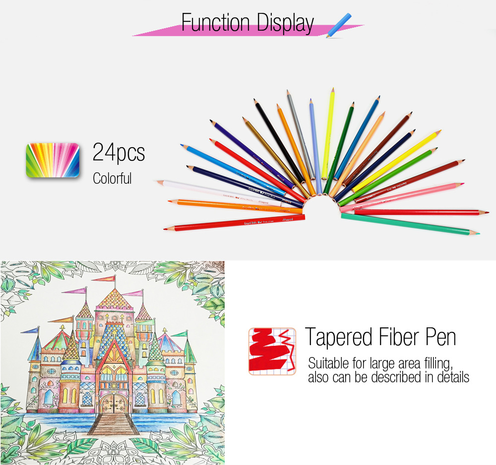 Maped 24 Colors Triangle Rod Wooden Colored Pencil for Kids Maped 24 Colors Triangle Rod Wooden Colored Pencil for Kids