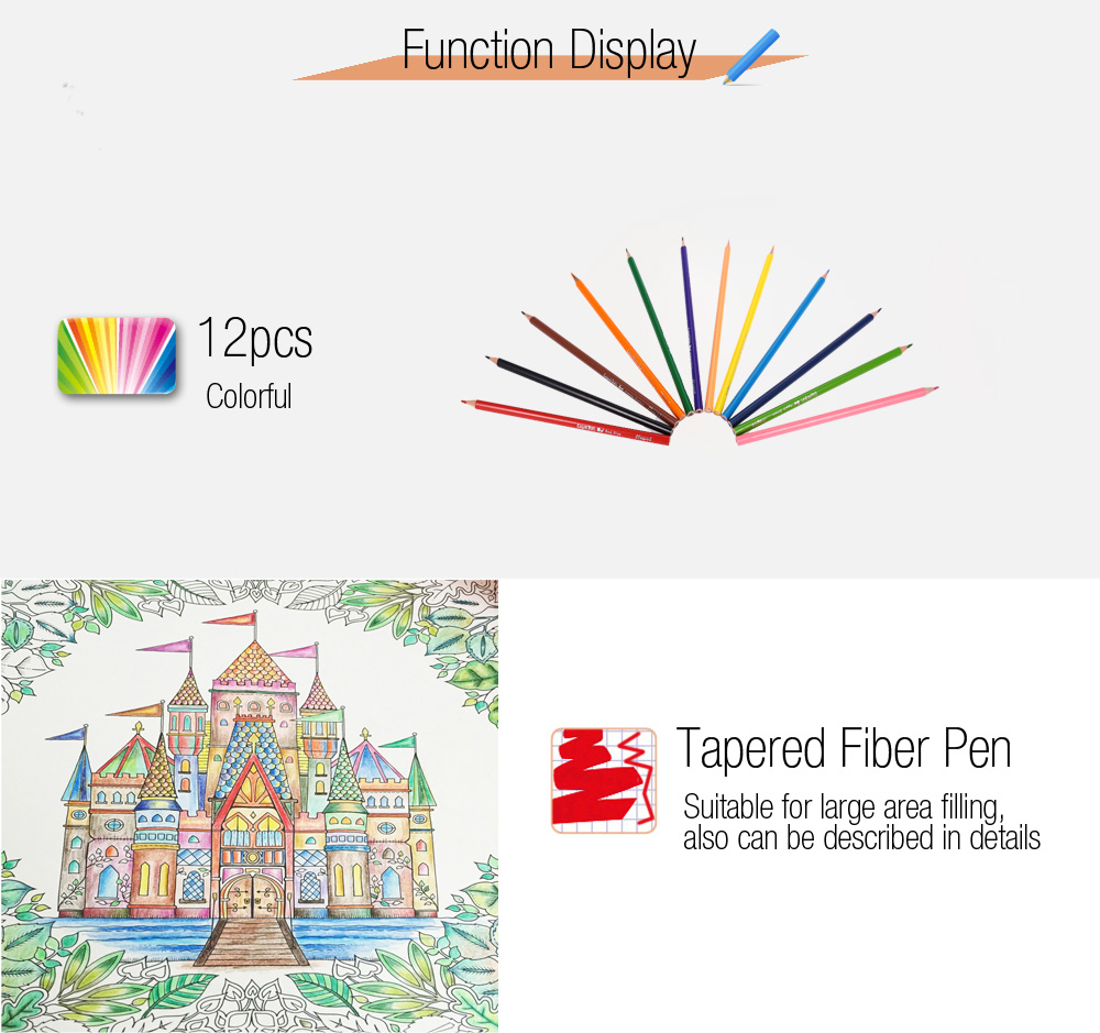 Maped 12 Colors Triangle Rod Wooden Colored Pencil for Kids Maped 12 Colors Triangle Rod Wooden Colored Pencil for Kids