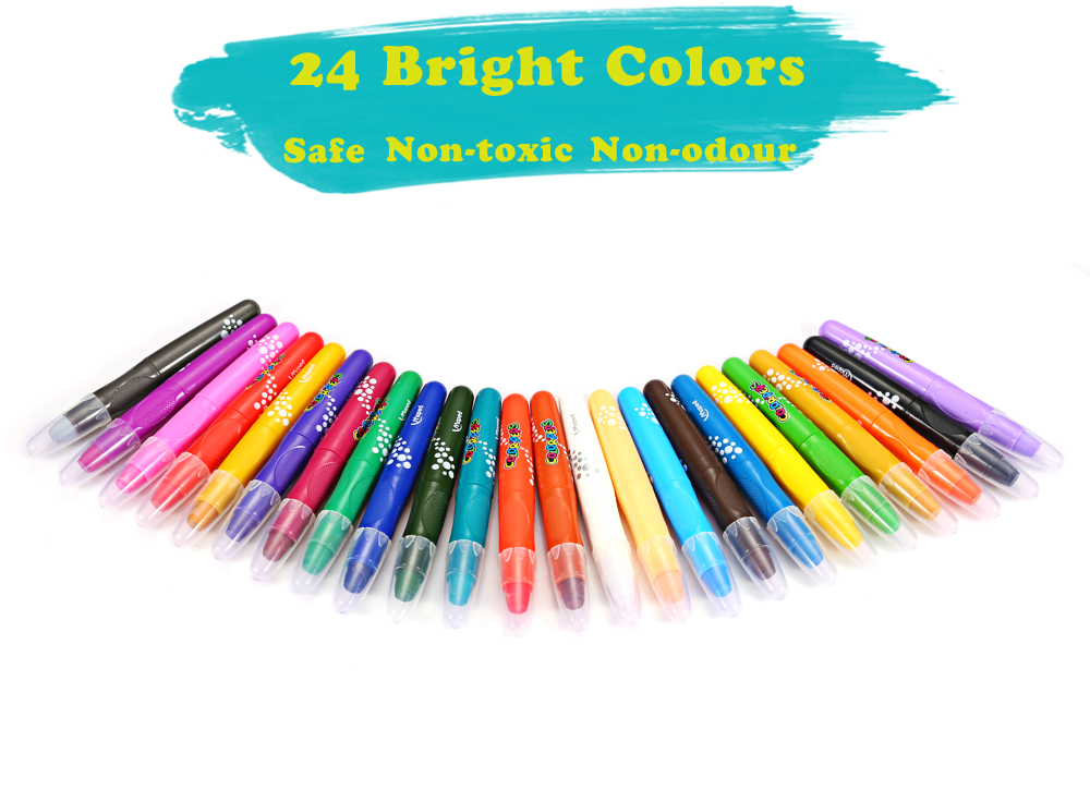 Maped Generic Bright Colorful Bar Water Solubility Crayon with 24 Colors Maped Generic Bright Colorful Bar Water Solubility Crayon with 24 Colors