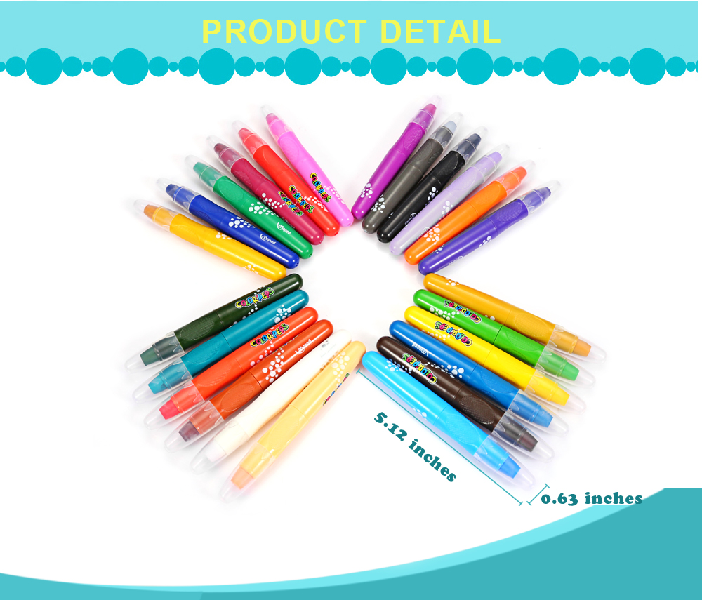 Maped Generic Bright Colorful Bar Water Solubility Crayon with 24 Colors Maped Generic Bright Colorful Bar Water Solubility Crayon with 24 Colors