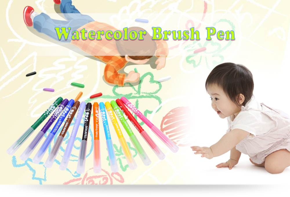 Maped Universal Bright Colorful Watercolor Brush Pen Water Based Marker with 12 Colors Maped Universal Bright Colorful Watercolor Brush Pen Water Based Marker with 12 Colors