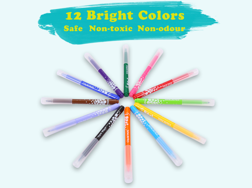Maped Universal Bright Colorful Watercolor Brush Pen Water Based Marker with 12 Colors Maped Universal Bright Colorful Watercolor Brush Pen Water Based Marker with 12 Colors