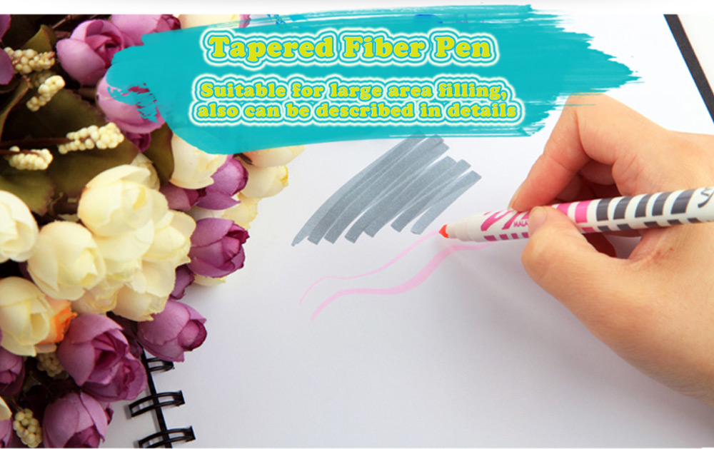 Maped 10pcs Colorful Dual Head Double Colors Watercolor Brush Pen Maped 10pcs Colorful Dual Head Double Colors Watercolor Brush Pen