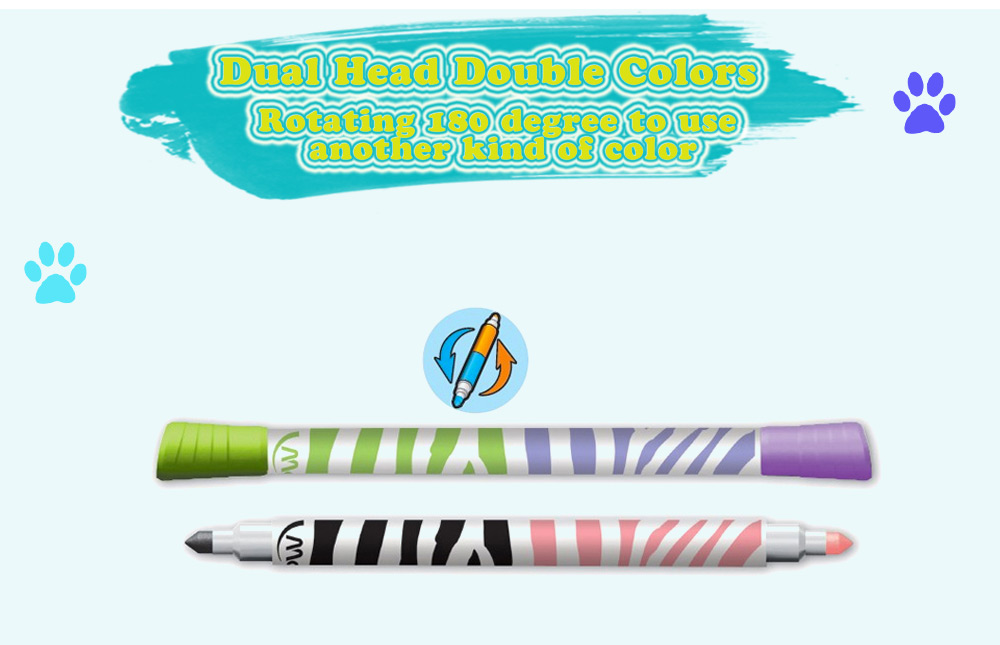 Maped 10pcs Colorful Dual Head Double Colors Watercolor Brush Pen Maped 10pcs Colorful Dual Head Double Colors Watercolor Brush Pen