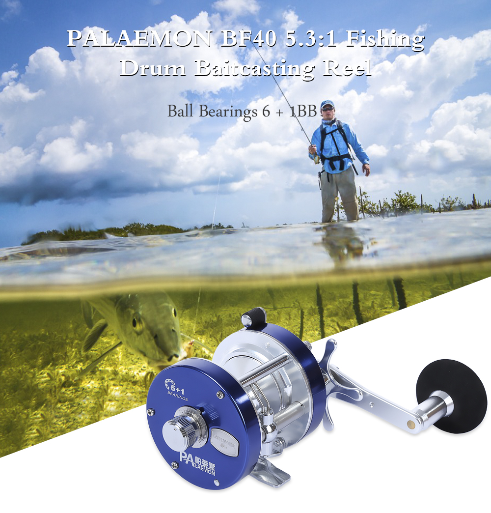 PALAEMON BF40 5.3:1 Fishing High Speed 6 + 1BB Drum Baitcasting Reel PALAEMON BF40 5.3:1 Fishing High Speed 6 + 1BB Drum Baitcasting Reel