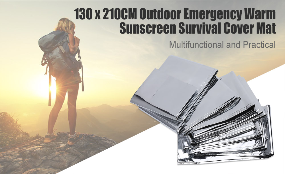 Aotu 130 x 210CM Outdoor Emergency Warm Sunscreen Survival Cover Mat Pad Blanket Aotu 130 x 210CM Outdoor Emergency Warm Sunscreen Survival Cover Mat Pad Blanket