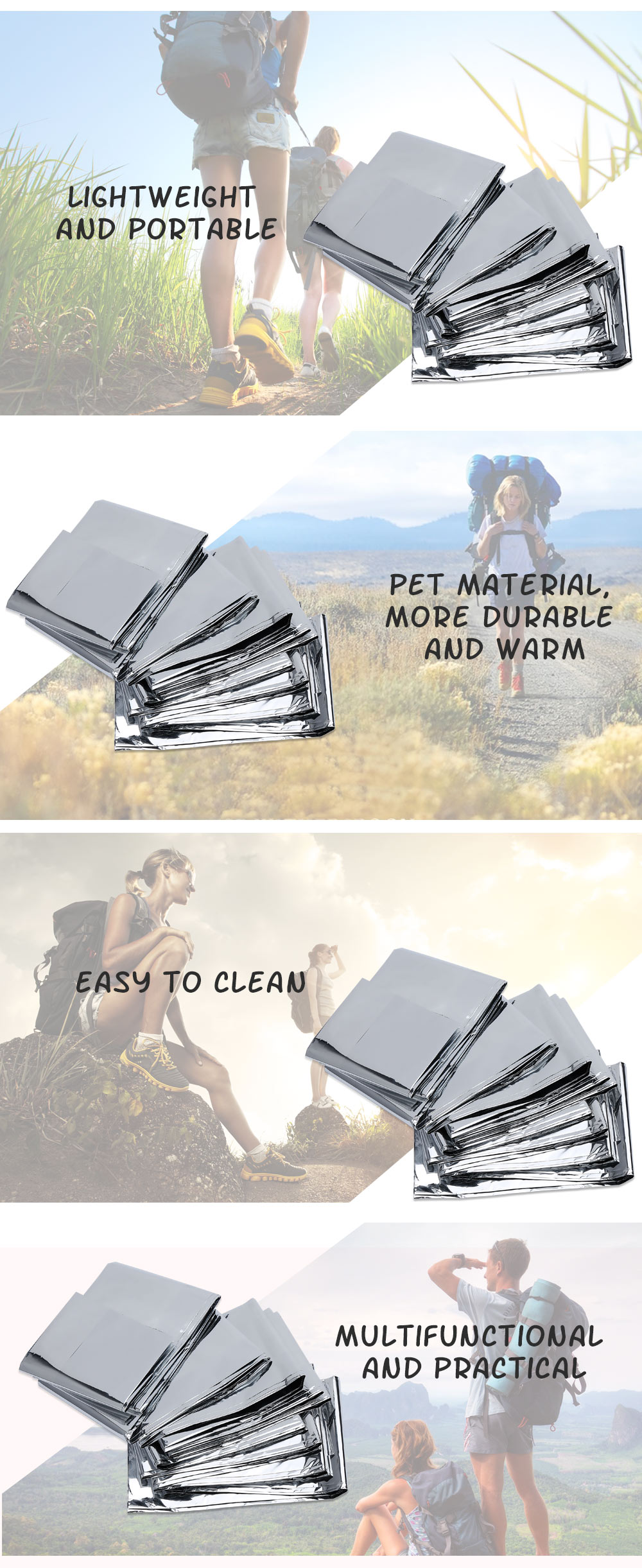 Aotu 130 x 210CM Outdoor Emergency Warm Sunscreen Survival Cover Mat Pad Blanket Aotu 130 x 210CM Outdoor Emergency Warm Sunscreen Survival Cover Mat Pad Blanket