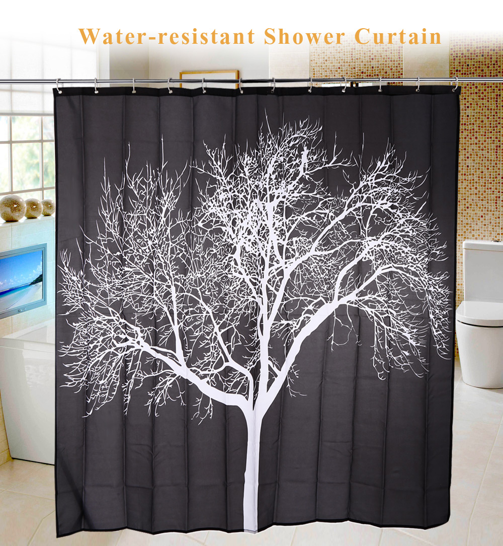 Snow Tree Water-resistant Bathing Shower Curtain Bathroom Decor