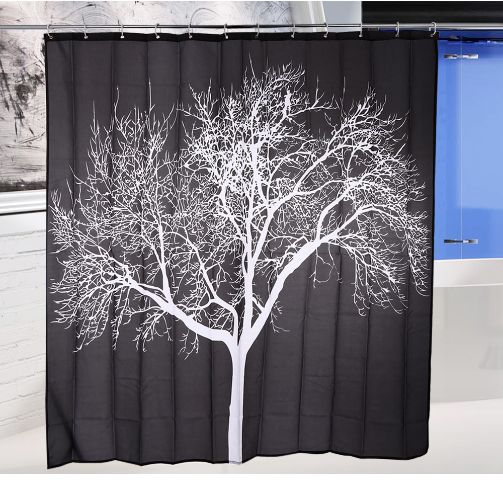 Snow Tree Water-resistant Bathing Shower Curtain Bathroom Decor Snow Tree Water-resistant Bathing Shower Curtain Bathroom Decor