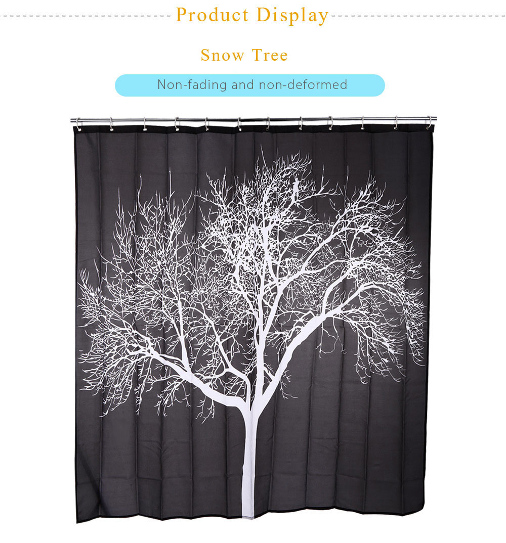 Snow Tree Water-resistant Bathing Shower Curtain Bathroom Decor Snow Tree Water-resistant Bathing Shower Curtain Bathroom Decor