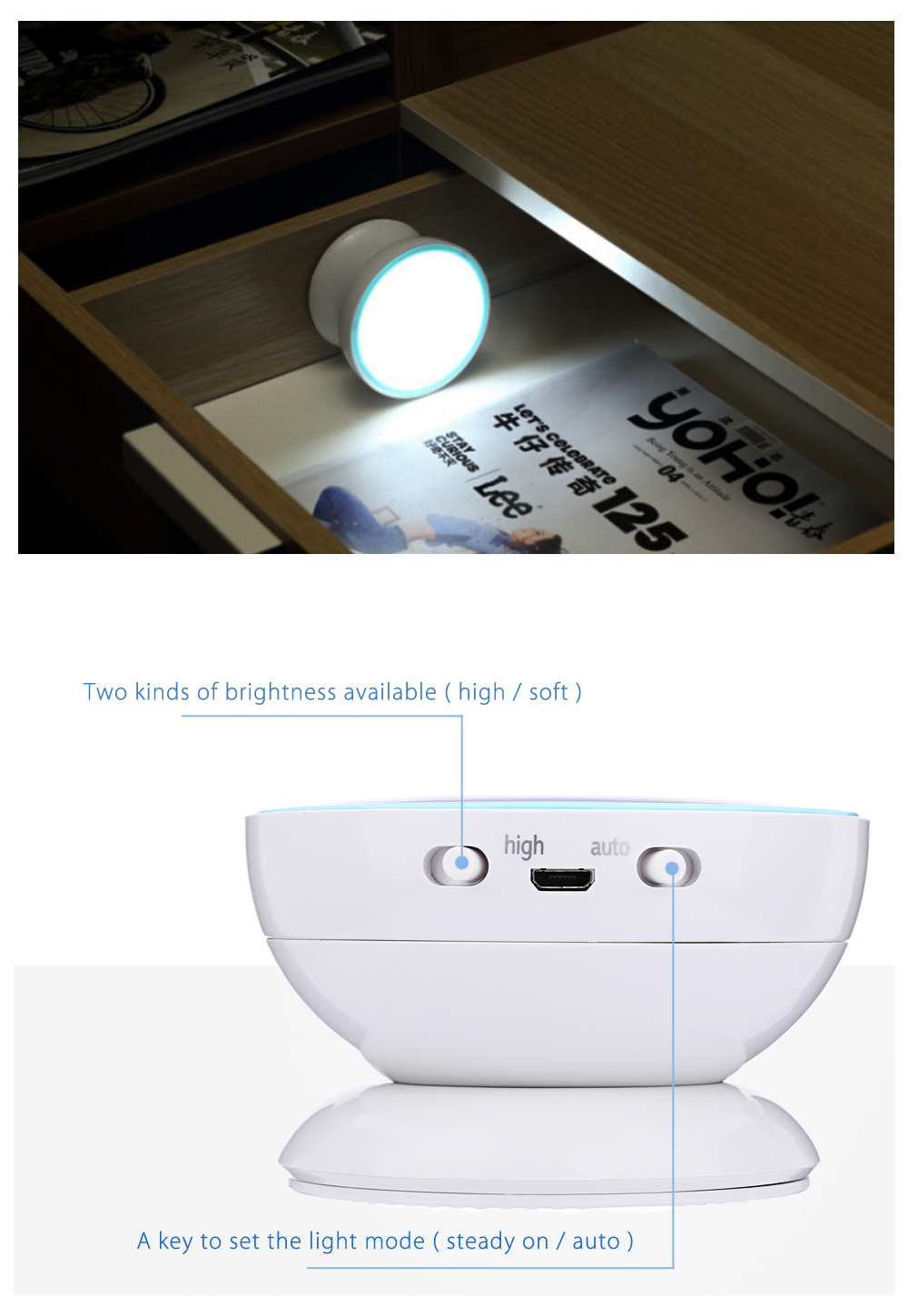 DC 5V 1.5W 45LM Motion Sensor LED Night Light Magnetic 360 Degree Rotation Rechargeable Lamp for Hallway Closet DC 5V 1.5W 45LM Motion Sensor LED Night Light Magnetic 360 Degree Rotation Rechargeable Lamp for Hallway Closet