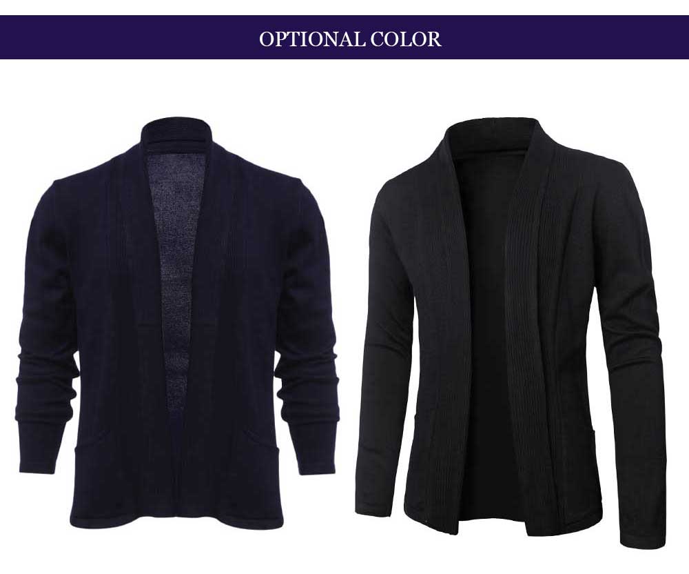 Casual Pure Color Long Sleeve Knitwear for Men