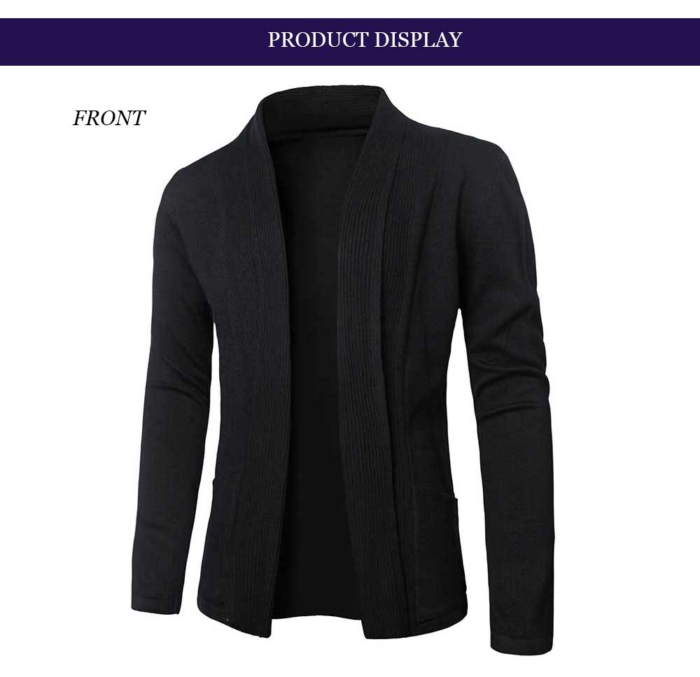 Casual Pure Color Long Sleeve Knitwear for Men