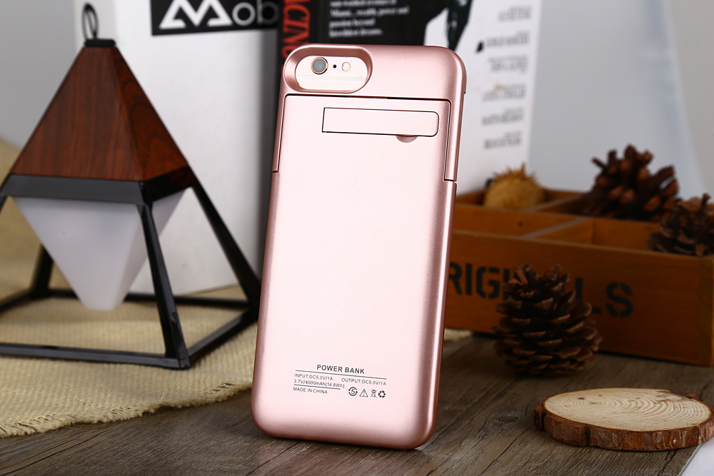 4000mAh External Battery Power Bank Charger Cover with Kickstand for iPhone 6 Plus / 6S Plus / 7 Plus 5.5 inch 4000mAh External Battery Power Bank Charger Cover with Kickstand for iPhone 6 Plus / 6S Plus / 7 Plus 5.5 inch