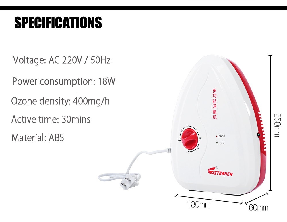 STERHEN Portable Ozone Generator Ozonator Sterilizer Air Purifier STERHEN Portable Ozone Generator Ozonator Sterilizer Air Purifier