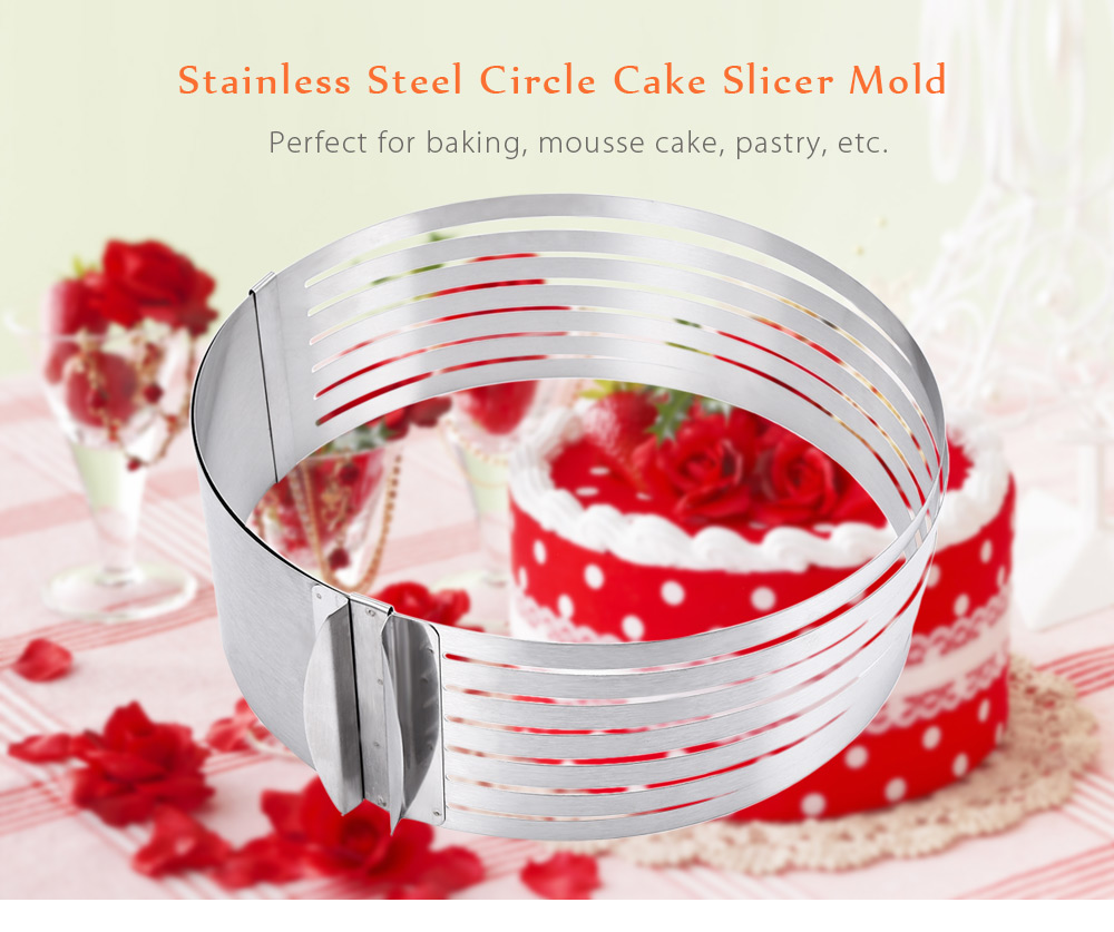 Retractable Stainless Steel Circle Mousse Cake Layer Cut Tool Retractable Stainless Steel Circle Mousse Cake Layer Cut Tool