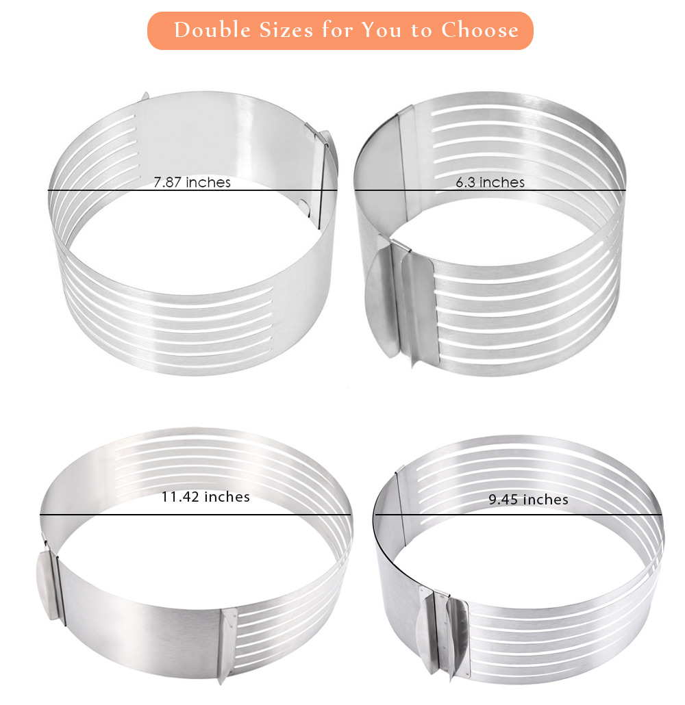 Retractable Stainless Steel Circle Mousse Cake Layer Cut Tool Retractable Stainless Steel Circle Mousse Cake Layer Cut Tool