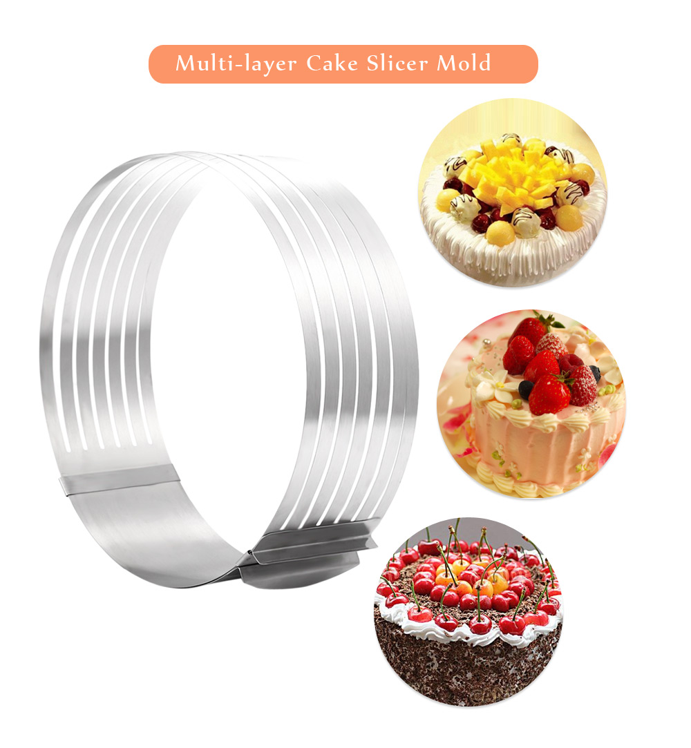 Retractable Stainless Steel Circle Mousse Cake Layer Cut Tool Retractable Stainless Steel Circle Mousse Cake Layer Cut Tool