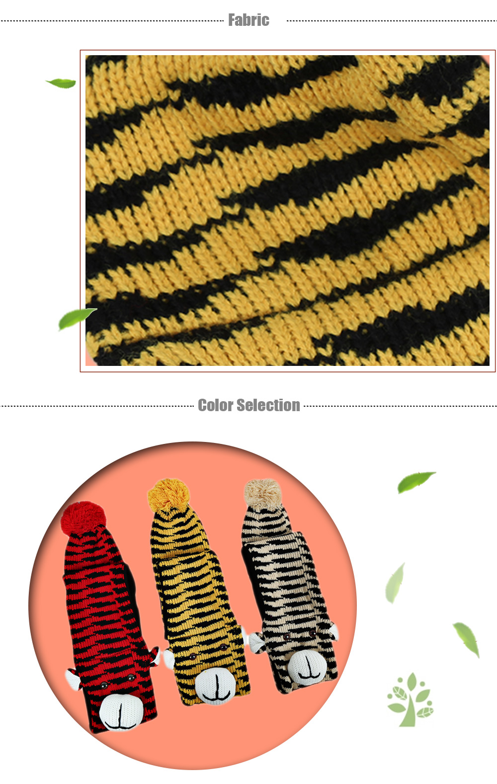 QULEXING Boys Cute Color Block Knitted Tiger Scarf QULEXING Boys Cute Color Block Knitted Tiger Scarf