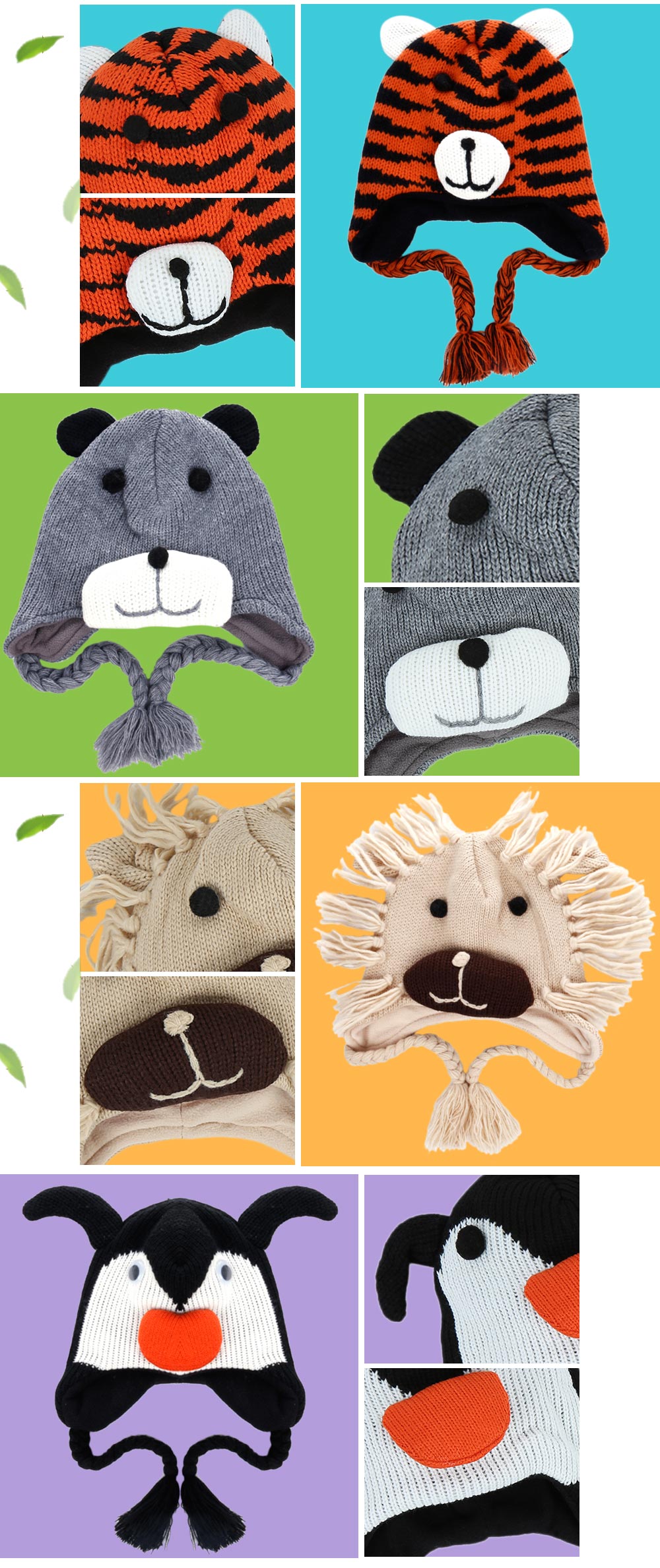 QULEXING Cute Animal Design Knitted Child Hat QULEXING Cute Animal Design Knitted Child Hat