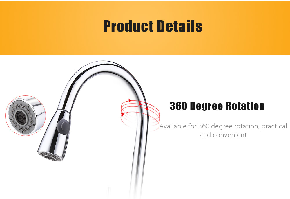 Deck Mounted Pullout Spray Single Handle Swivel Kitchen Faucet