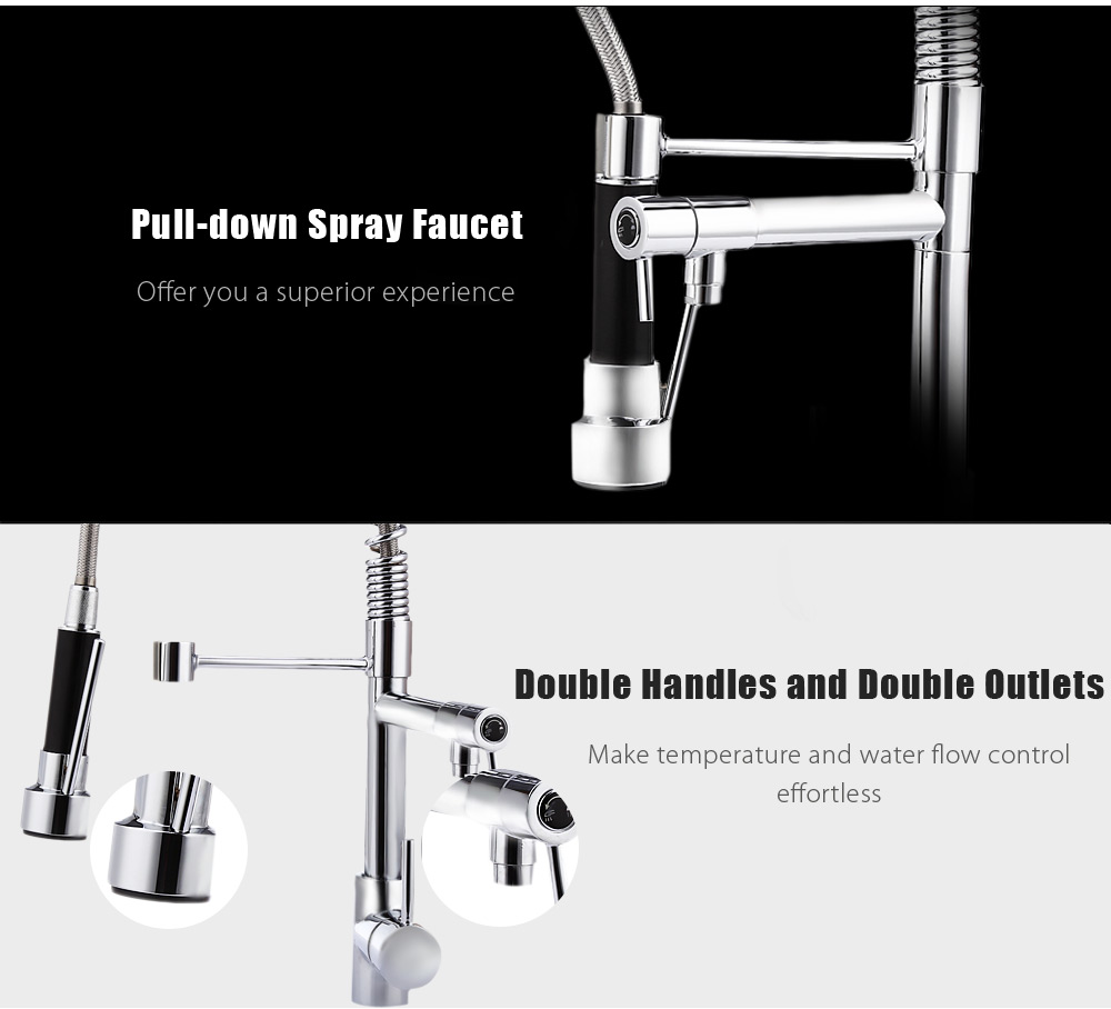 Deck Mounted Pull-down Spray Swivel Kitchen Faucet with Flexible Hose Deck Mounted Pull-down Spray Swivel Kitchen Faucet with Flexible Hose