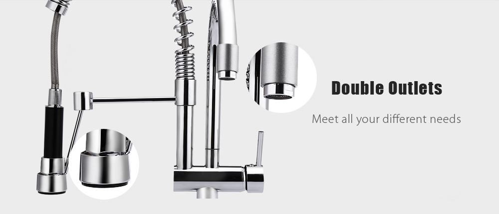 Deck Mounted Double Swivel Pull-down Spray Kitchen Faucet Mixer Tap Deck Mounted Double Swivel Pull-down Spray Kitchen Faucet Mixer Tap